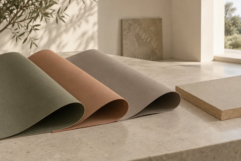Linoleum meblowe — matowe arkusze w naturalnych kolorach